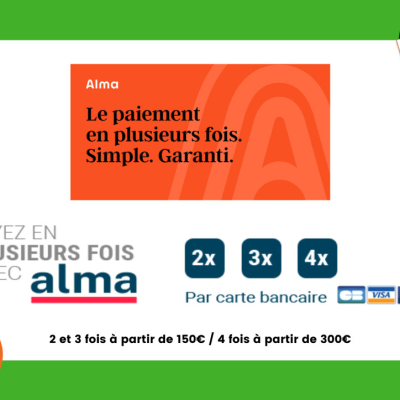Paiement ALMA 2, 3, 4 fois!!!